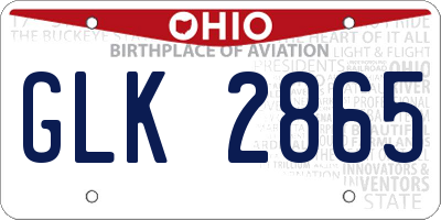 OH license plate GLK2865
