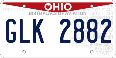 OH license plate GLK2882