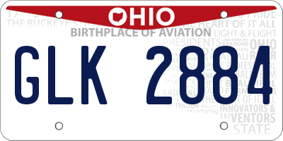 OH license plate GLK2884