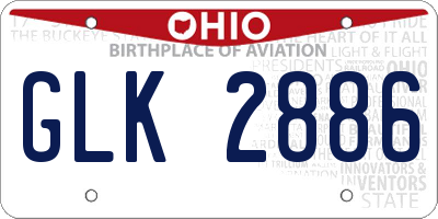 OH license plate GLK2886