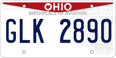 OH license plate GLK2890
