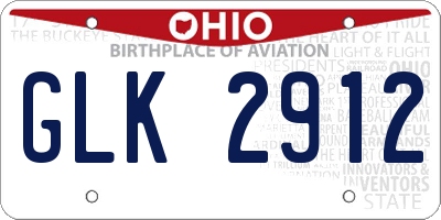 OH license plate GLK2912