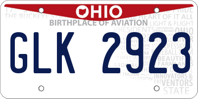 OH license plate GLK2923