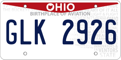 OH license plate GLK2926