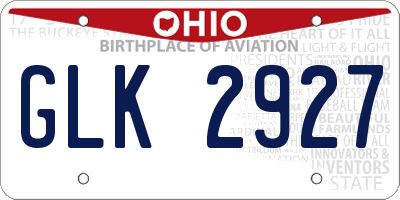 OH license plate GLK2927