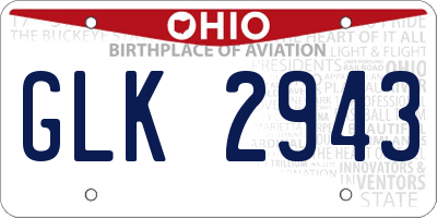 OH license plate GLK2943