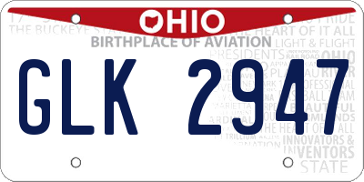 OH license plate GLK2947