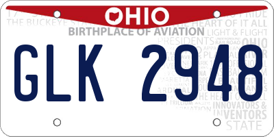 OH license plate GLK2948