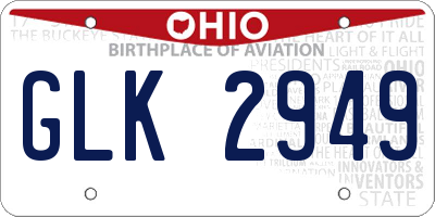 OH license plate GLK2949