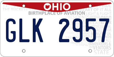 OH license plate GLK2957