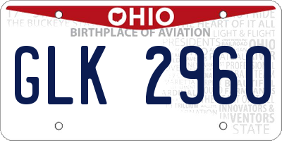 OH license plate GLK2960