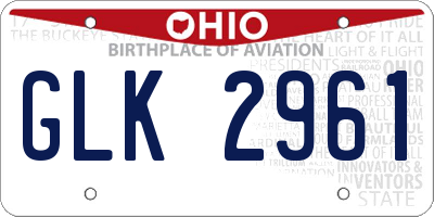 OH license plate GLK2961