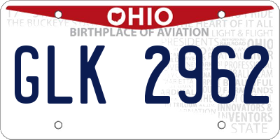 OH license plate GLK2962