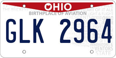 OH license plate GLK2964