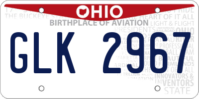 OH license plate GLK2967