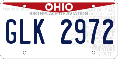 OH license plate GLK2972