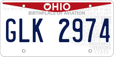 OH license plate GLK2974