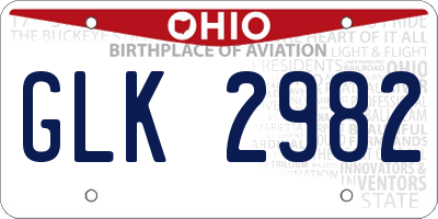 OH license plate GLK2982