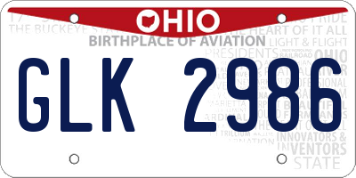 OH license plate GLK2986