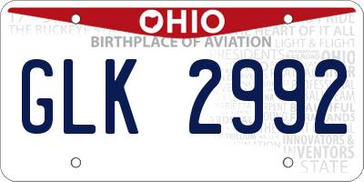 OH license plate GLK2992