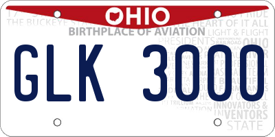 OH license plate GLK3000