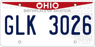 OH license plate GLK3026