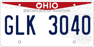 OH license plate GLK3040