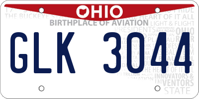 OH license plate GLK3044