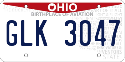 OH license plate GLK3047