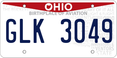 OH license plate GLK3049