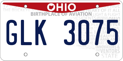 OH license plate GLK3075