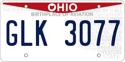 OH license plate GLK3077