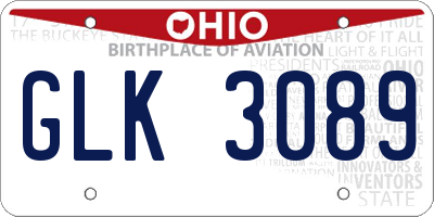 OH license plate GLK3089