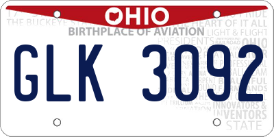 OH license plate GLK3092