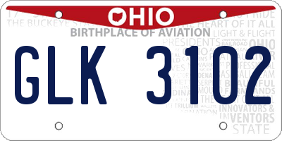 OH license plate GLK3102