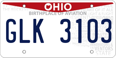 OH license plate GLK3103