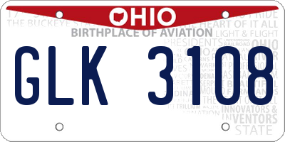 OH license plate GLK3108
