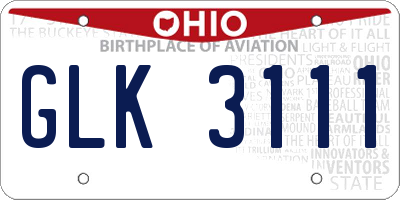 OH license plate GLK3111