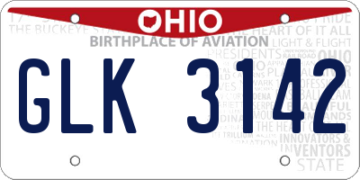 OH license plate GLK3142