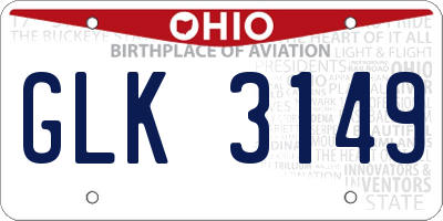 OH license plate GLK3149