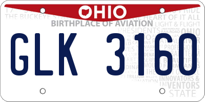 OH license plate GLK3160