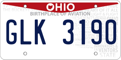 OH license plate GLK3190