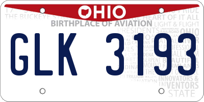 OH license plate GLK3193