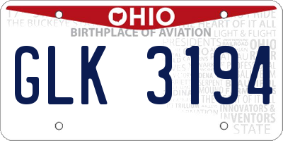 OH license plate GLK3194