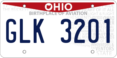 OH license plate GLK3201