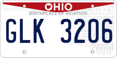 OH license plate GLK3206
