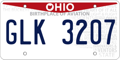 OH license plate GLK3207