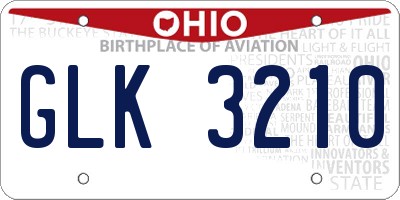 OH license plate GLK3210