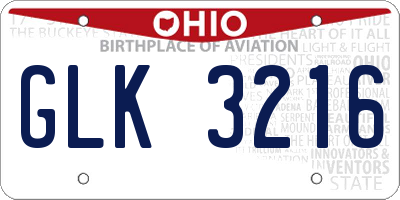 OH license plate GLK3216