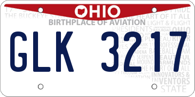 OH license plate GLK3217